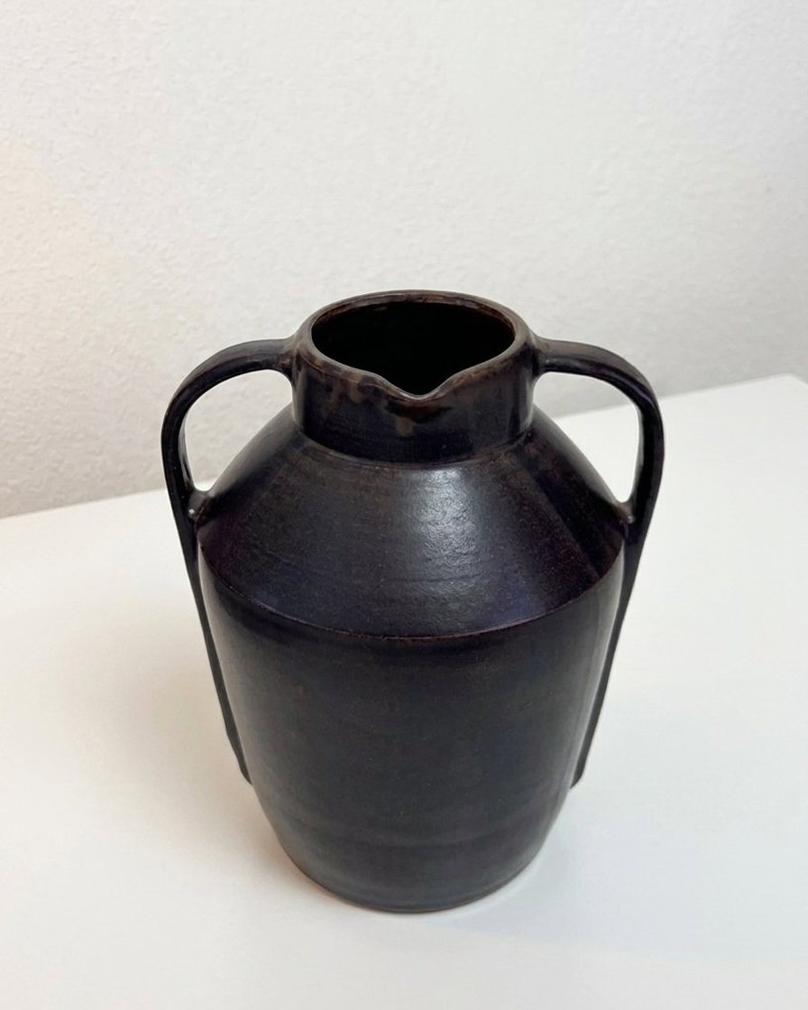 Twin-handled stoneware amphora